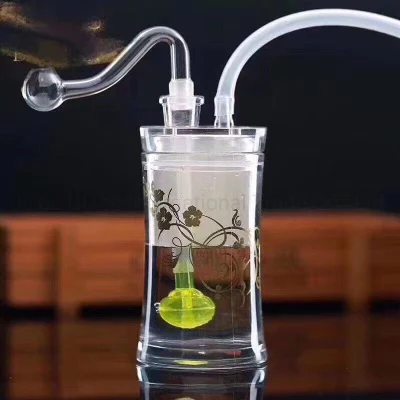 Neue 4,5-Zoll-Kunststoff-Ölbrennerrohr-Wasserpfeifen mit 10 mm dickem Pyrexglas-Ölbrennerrohr-Silikonschlauch zum Rauchen